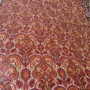 Linen Source Flat Twin Bed Sheet and King Pillowcase Orange Paisley Excellent